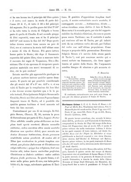 Atene e Roma bullettino della società italiana della diffusione e l'incoraggiamento degli studi classici