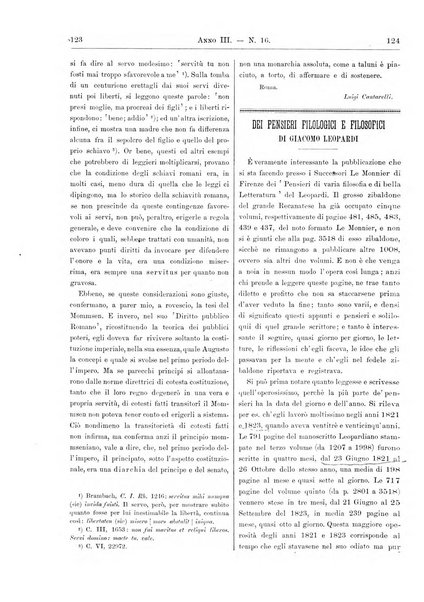 Atene e Roma bullettino della società italiana della diffusione e l'incoraggiamento degli studi classici