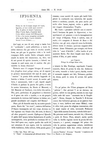 Atene e Roma bullettino della società italiana della diffusione e l'incoraggiamento degli studi classici