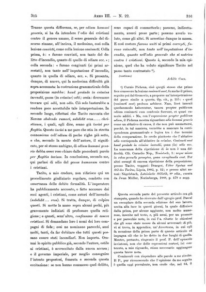 Atene e Roma bullettino della società italiana della diffusione e l'incoraggiamento degli studi classici