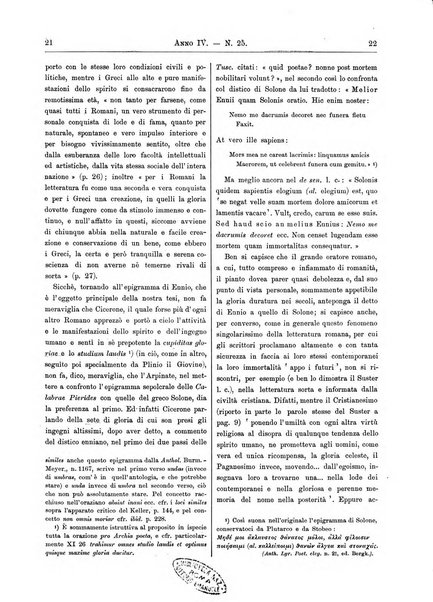 Atene e Roma bullettino della società italiana della diffusione e l'incoraggiamento degli studi classici