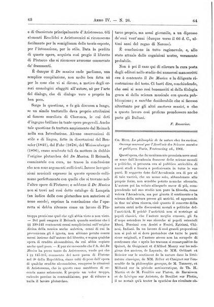 Atene e Roma bullettino della società italiana della diffusione e l'incoraggiamento degli studi classici