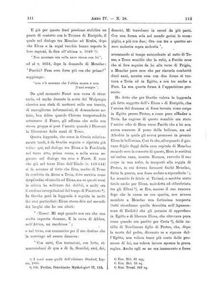 Atene e Roma bullettino della società italiana della diffusione e l'incoraggiamento degli studi classici