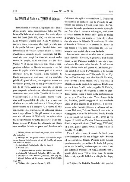 Atene e Roma bullettino della società italiana della diffusione e l'incoraggiamento degli studi classici