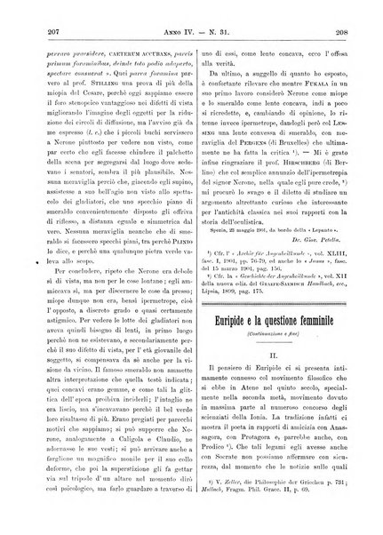 Atene e Roma bullettino della società italiana della diffusione e l'incoraggiamento degli studi classici