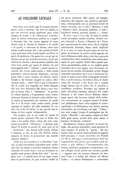 Atene e Roma bullettino della società italiana della diffusione e l'incoraggiamento degli studi classici