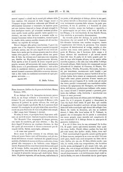 Atene e Roma bullettino della società italiana della diffusione e l'incoraggiamento degli studi classici