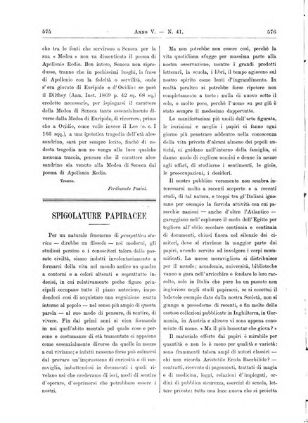 Atene e Roma bullettino della società italiana della diffusione e l'incoraggiamento degli studi classici