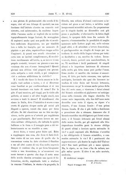 Atene e Roma bullettino della società italiana della diffusione e l'incoraggiamento degli studi classici