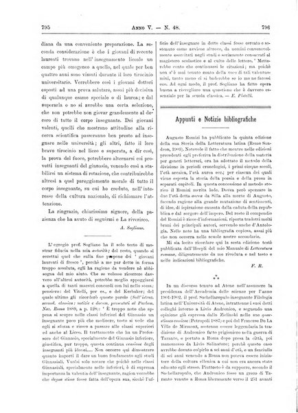 Atene e Roma bullettino della società italiana della diffusione e l'incoraggiamento degli studi classici