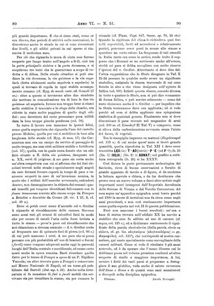 Atene e Roma bullettino della società italiana della diffusione e l'incoraggiamento degli studi classici