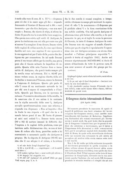 Atene e Roma bullettino della società italiana della diffusione e l'incoraggiamento degli studi classici