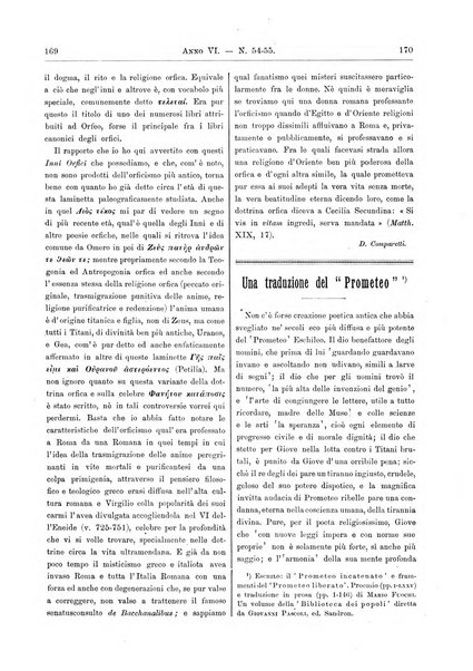 Atene e Roma bullettino della società italiana della diffusione e l'incoraggiamento degli studi classici