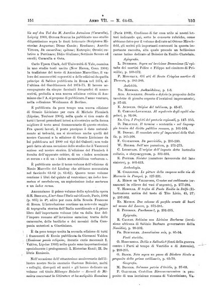 Atene e Roma bullettino della società italiana della diffusione e l'incoraggiamento degli studi classici