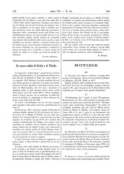 Atene e Roma bullettino della società italiana della diffusione e l'incoraggiamento degli studi classici