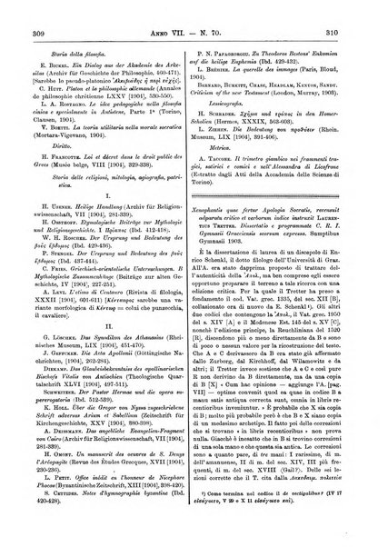 Atene e Roma bullettino della società italiana della diffusione e l'incoraggiamento degli studi classici