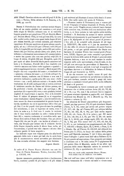 Atene e Roma bullettino della società italiana della diffusione e l'incoraggiamento degli studi classici