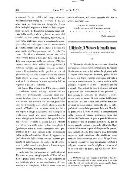 Atene e Roma bullettino della società italiana della diffusione e l'incoraggiamento degli studi classici