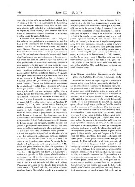 Atene e Roma bullettino della società italiana della diffusione e l'incoraggiamento degli studi classici