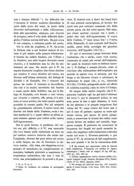 Atene e Roma bullettino della società italiana della diffusione e l'incoraggiamento degli studi classici