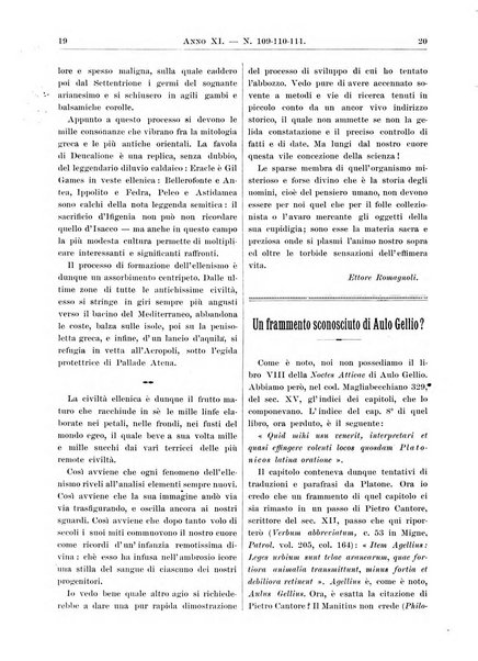 Atene e Roma bullettino della società italiana della diffusione e l'incoraggiamento degli studi classici