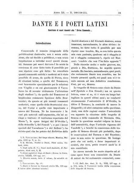 Atene e Roma bullettino della società italiana della diffusione e l'incoraggiamento degli studi classici