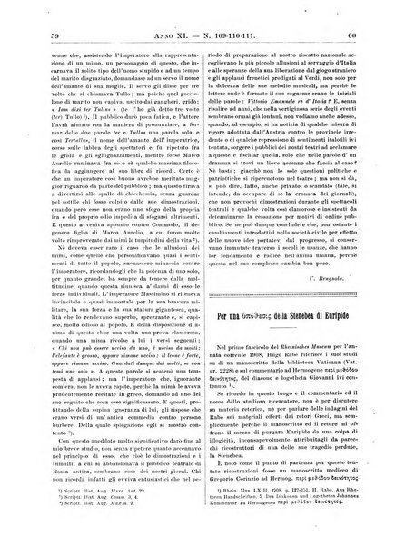 Atene e Roma bullettino della società italiana della diffusione e l'incoraggiamento degli studi classici