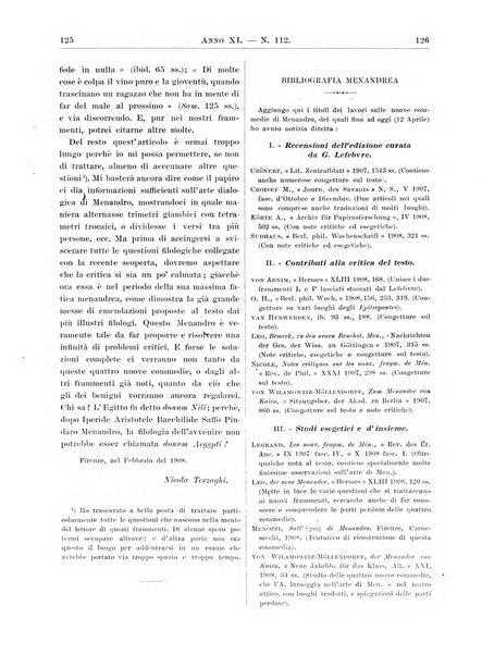 Atene e Roma bullettino della società italiana della diffusione e l'incoraggiamento degli studi classici