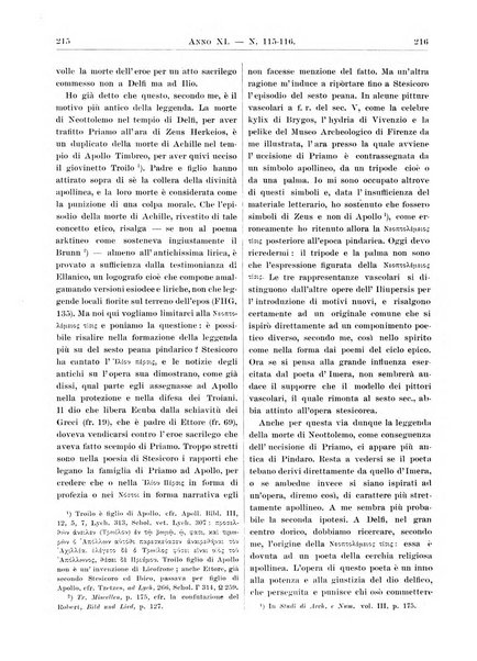 Atene e Roma bullettino della società italiana della diffusione e l'incoraggiamento degli studi classici