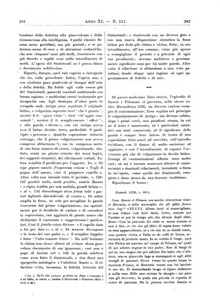 Atene e Roma bullettino della società italiana della diffusione e l'incoraggiamento degli studi classici