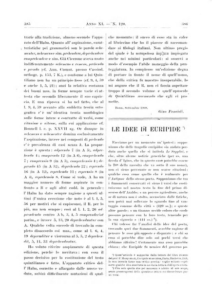 Atene e Roma bullettino della società italiana della diffusione e l'incoraggiamento degli studi classici