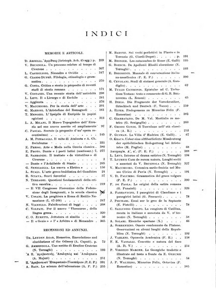 Atene e Roma bullettino della società italiana della diffusione e l'incoraggiamento degli studi classici