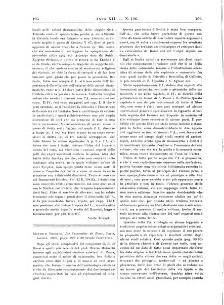 Atene e Roma bullettino della società italiana della diffusione e l'incoraggiamento degli studi classici