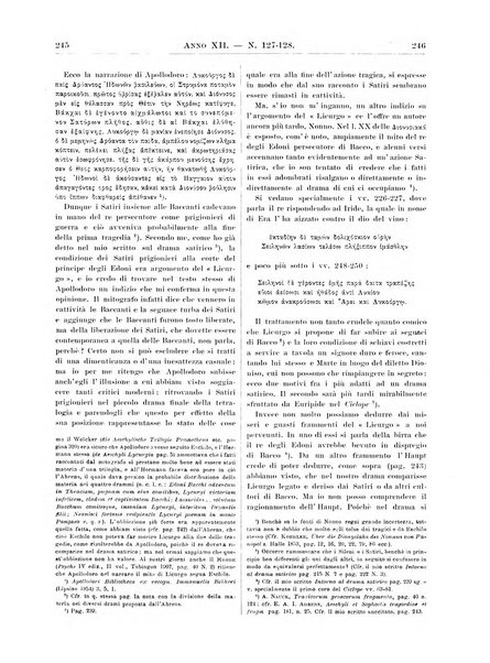 Atene e Roma bullettino della società italiana della diffusione e l'incoraggiamento degli studi classici