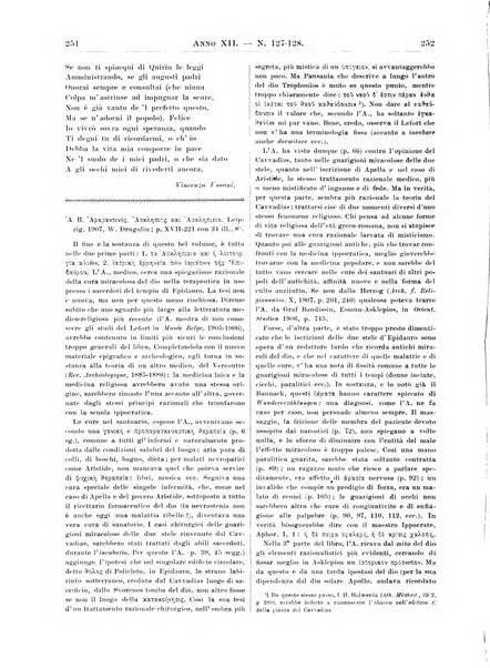 Atene e Roma bullettino della società italiana della diffusione e l'incoraggiamento degli studi classici