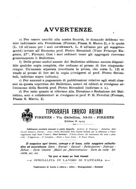 Atene e Roma bullettino della società italiana della diffusione e l'incoraggiamento degli studi classici