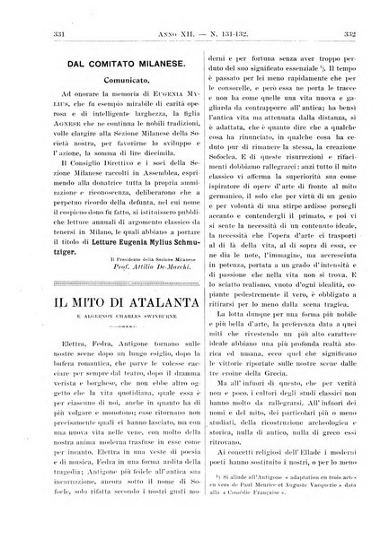 Atene e Roma bullettino della società italiana della diffusione e l'incoraggiamento degli studi classici