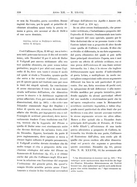 Atene e Roma bullettino della società italiana della diffusione e l'incoraggiamento degli studi classici