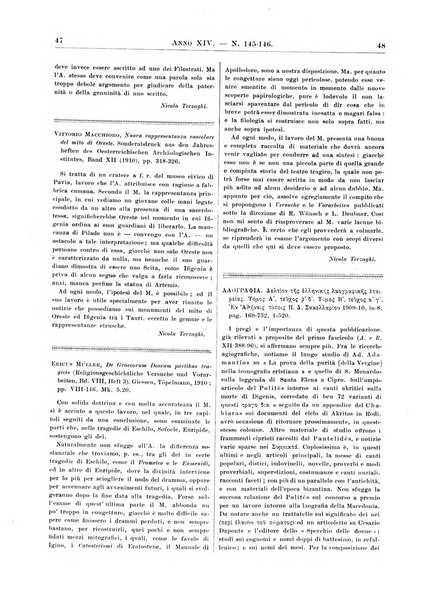 Atene e Roma bullettino della società italiana della diffusione e l'incoraggiamento degli studi classici