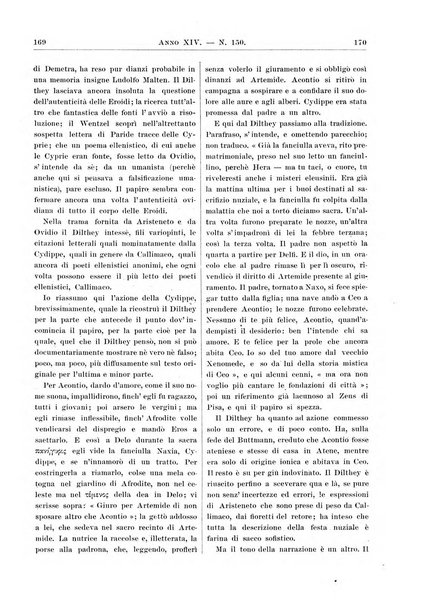 Atene e Roma bullettino della società italiana della diffusione e l'incoraggiamento degli studi classici