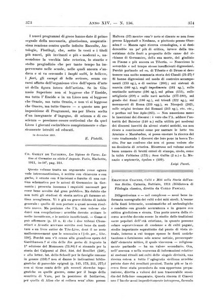 Atene e Roma bullettino della società italiana della diffusione e l'incoraggiamento degli studi classici