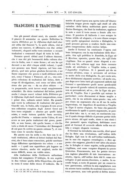 Atene e Roma bullettino della società italiana della diffusione e l'incoraggiamento degli studi classici