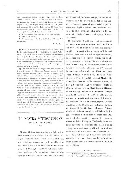 Atene e Roma bullettino della società italiana della diffusione e l'incoraggiamento degli studi classici