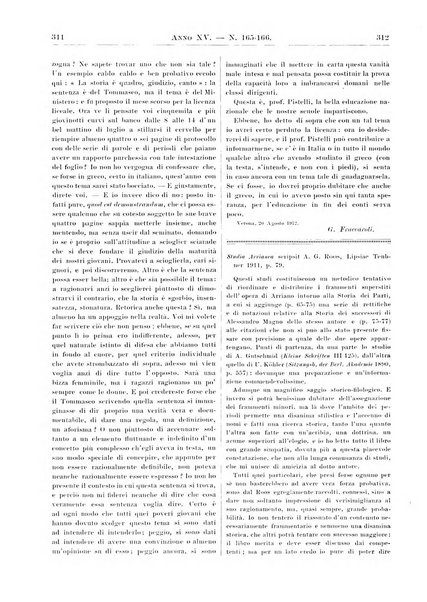 Atene e Roma bullettino della società italiana della diffusione e l'incoraggiamento degli studi classici