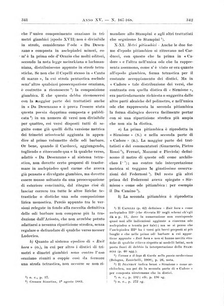 Atene e Roma bullettino della società italiana della diffusione e l'incoraggiamento degli studi classici