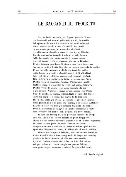 Atene e Roma bullettino della società italiana della diffusione e l'incoraggiamento degli studi classici