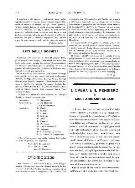 Atene e Roma bullettino della società italiana della diffusione e l'incoraggiamento degli studi classici