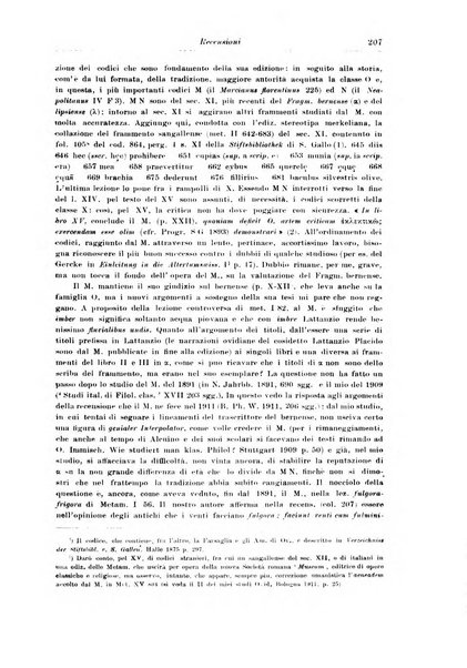 Atene e Roma bullettino della società italiana della diffusione e l'incoraggiamento degli studi classici