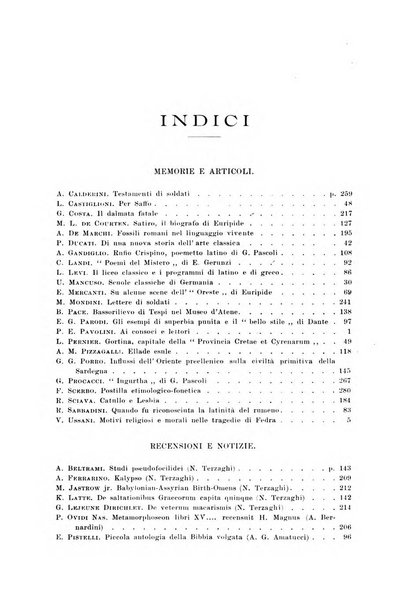 Atene e Roma bullettino della società italiana della diffusione e l'incoraggiamento degli studi classici