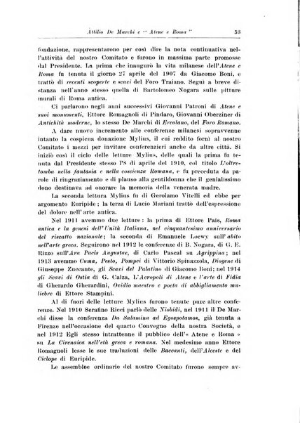 Atene e Roma bullettino della società italiana della diffusione e l'incoraggiamento degli studi classici